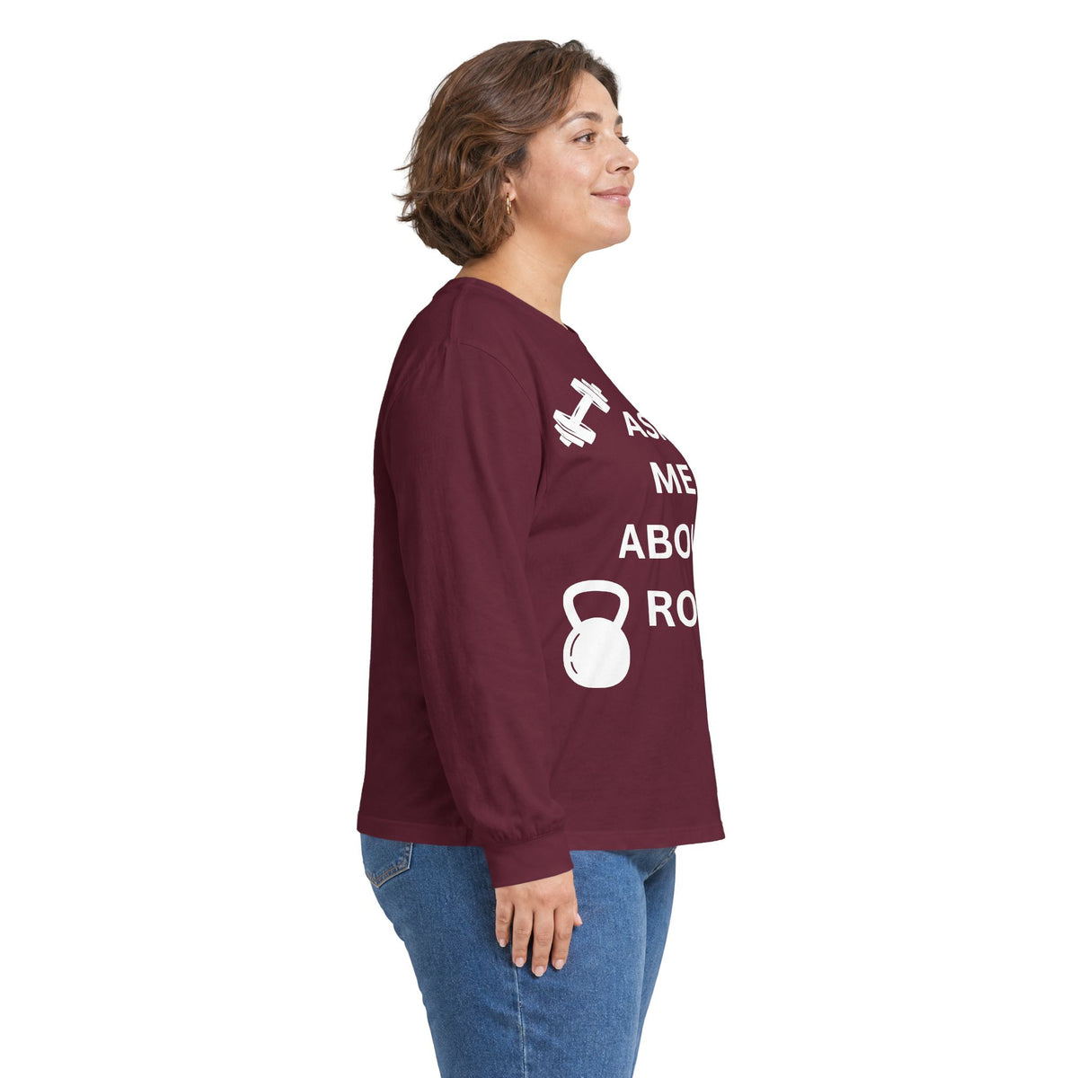 Ask Me About ROM Long Sleeve Tee — Physical Therapy & Rehab Shirt