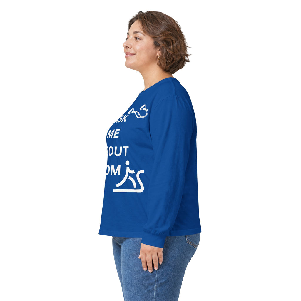 Ask Me About ROM Long Sleeve Tee — Physical Therapy & Rehab Shirt